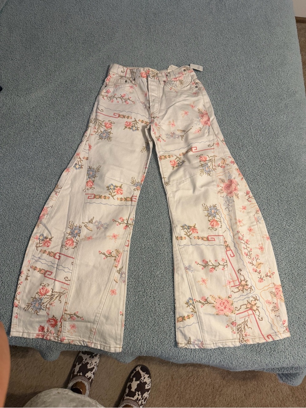 Free People Eden Print Flare Jeans - Picture 3 of 8